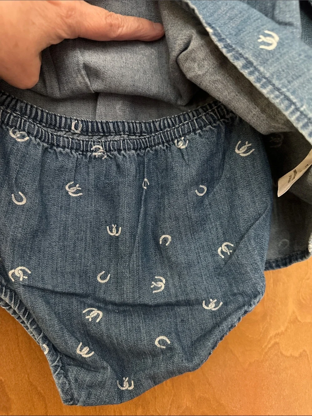 2 piece Wrangler Blue Denim Baby Toddler  Dress with White Horse Shoe Motif
